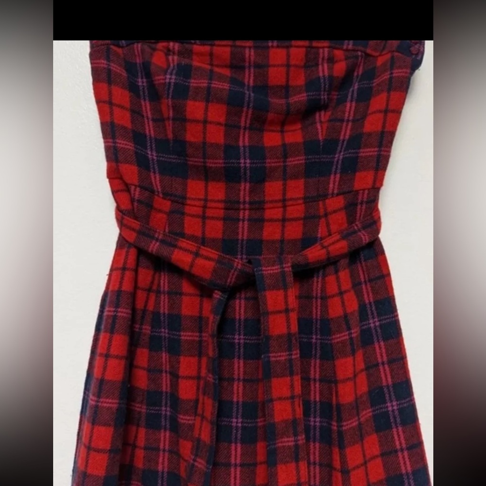 American Eagle Outfitters strapless plaid dress